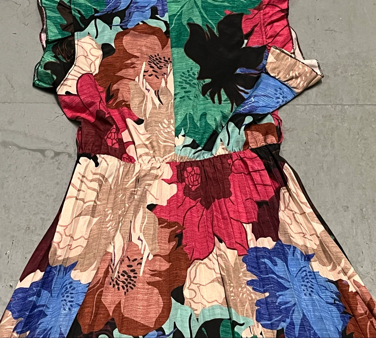 Vestido satinado largo floral multicolor – photo 12
